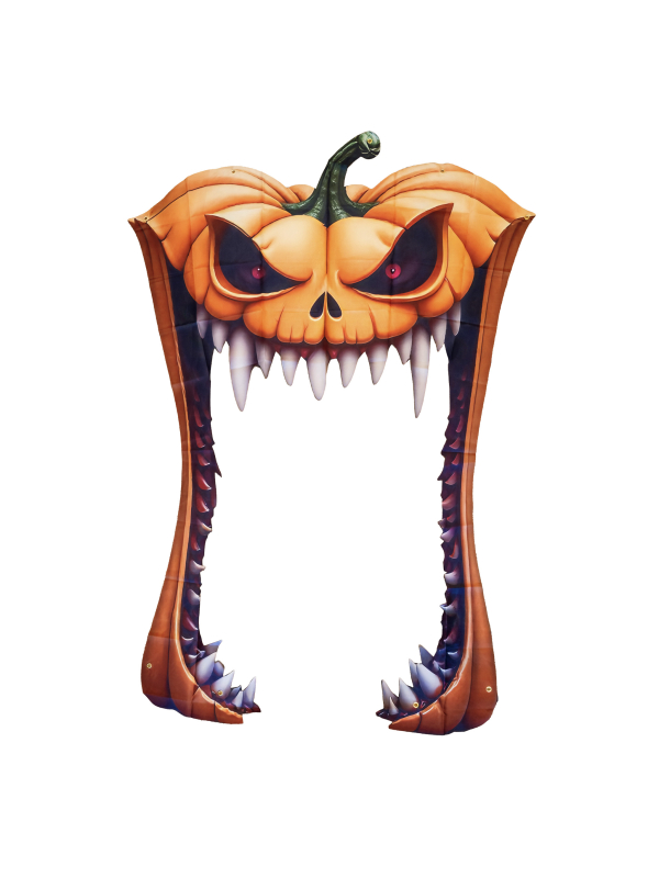 Décoration de porte citrouille géante en tissu 140 x 198 cm – Halloween