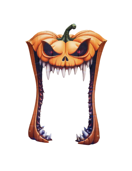 Décoration de porte citrouille géante en tissu 140 x 198 cm – Halloween