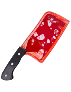 Couteau de boucher Halloween avec sang mobile – couperet factice