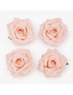 Lot de 4 roses artificielles pêche 9,5 cm – décoration florale 2