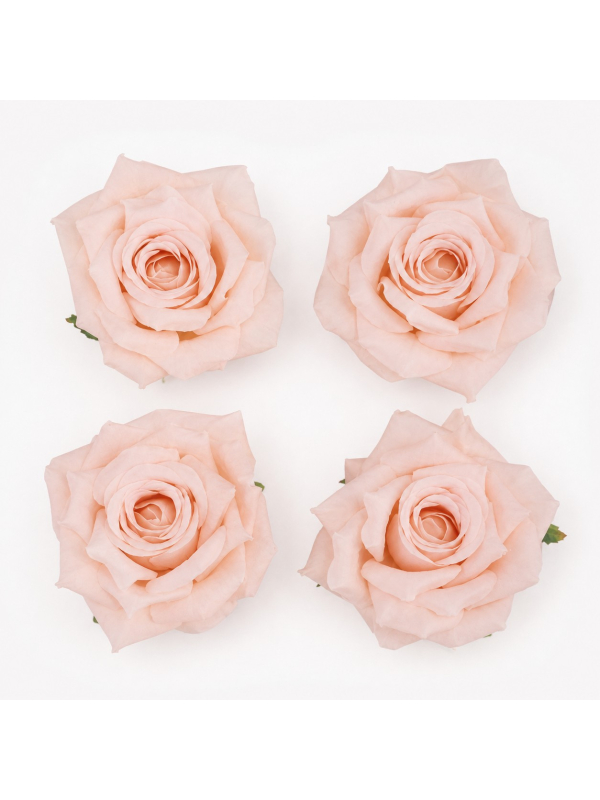 Lot de 4 roses artificielles pêche 9,5 cm – décoration florale