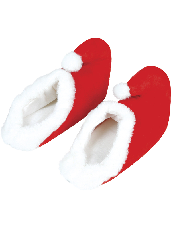 Chaussons de Père Noël rouges et blancs 30 cm – adulte