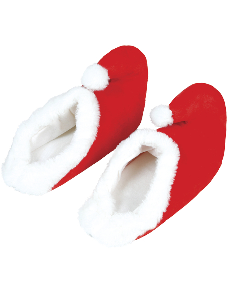 Chaussons de Père Noël rouges et blancs 30 cm – adulte
