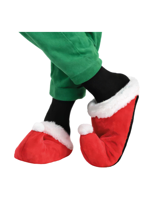 Chaussons de Père Noël rouges et blancs 30 cm – adulte