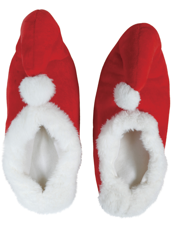 Chaussons de Père Noël rouges et blancs 30 cm – adulte