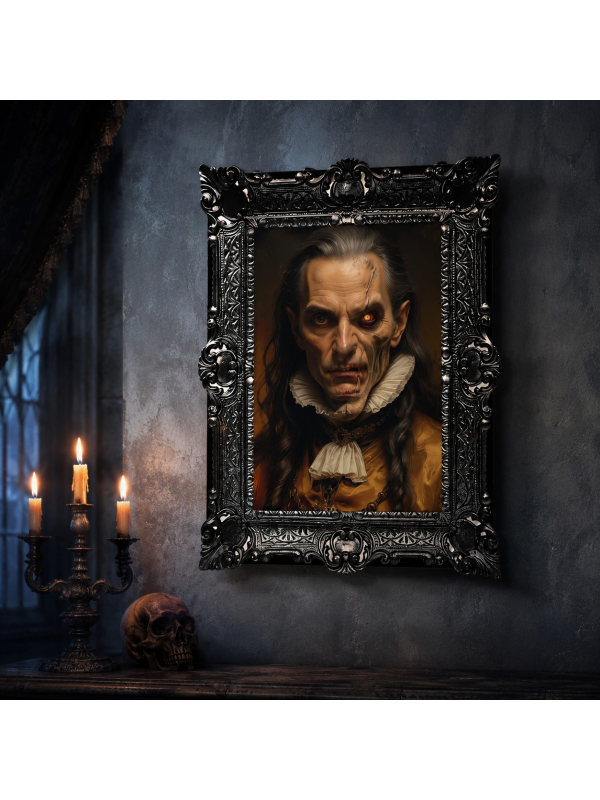 Cadre Halloween lenticulaire Dracula – Portrait de comte vampire