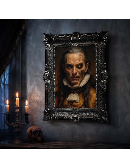 Cadre Halloween lenticulaire Dracula – Portrait de comte vampire