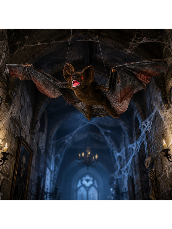 Chauve-souris Halloween animée 90 cm – mouvement et son