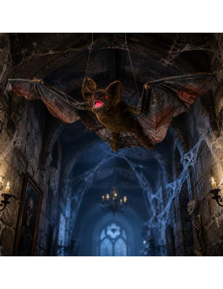 Chauve-souris Halloween animée 90 cm – mouvement et son