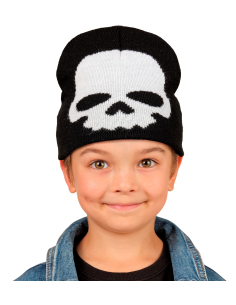 Bonnet tête de mort enfant Halloween – Noir et blanc 2