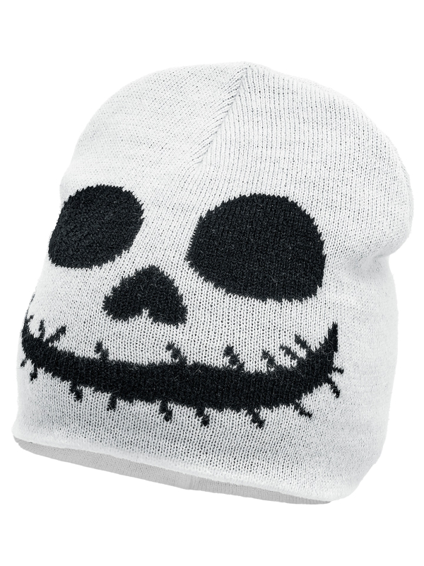 Bonnet fantôme Halloween enfant blanc – Visage noir