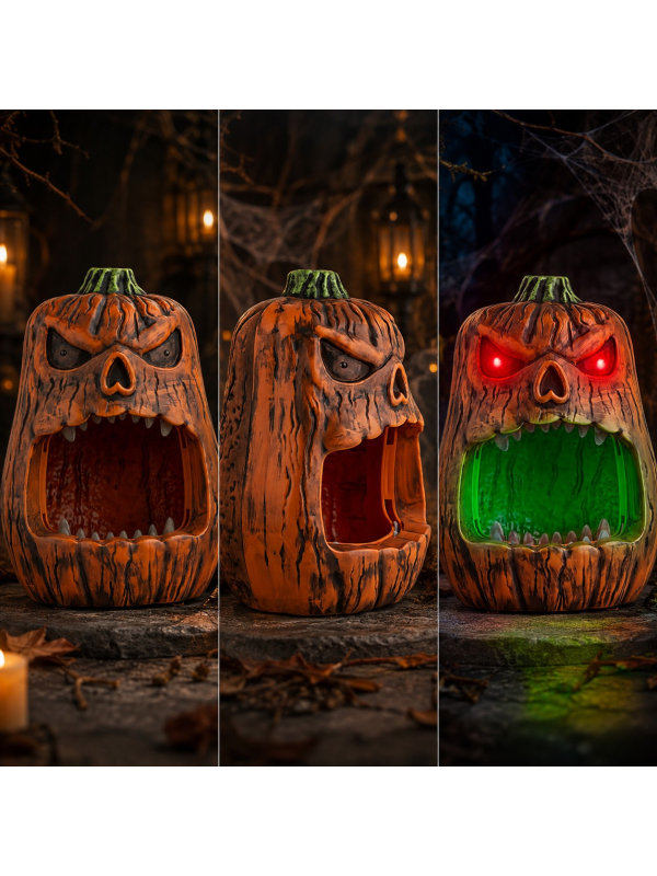 Bol à bonbons citrouille animée Halloween 33 cm
