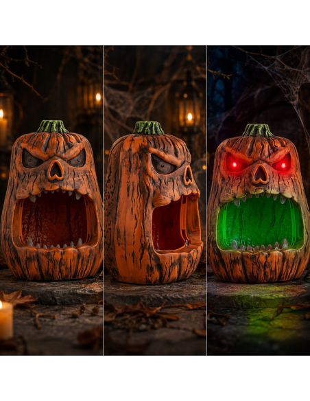 Bol à bonbons citrouille animée Halloween 33 cm