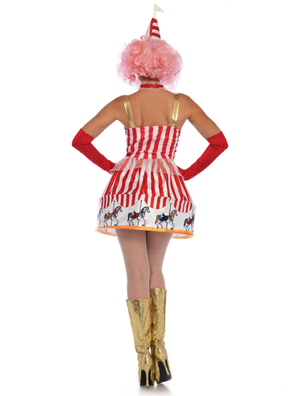 Robe clown de carrousel femme à étoiles et chevaux de manège