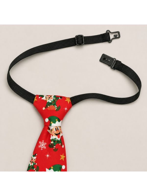Cravate de Noël lutin 45 cm pré-nouée