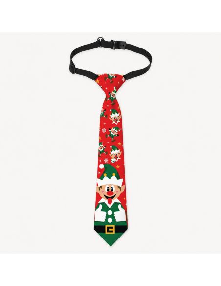 Cravate de Noël lutin 45 cm pré-nouée