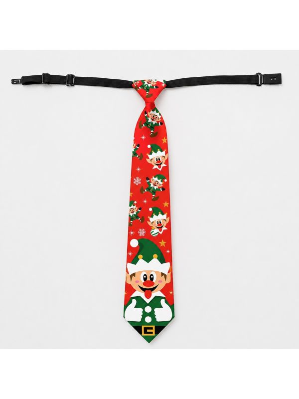 Cravate de Noël lutin 45 cm pré-nouée