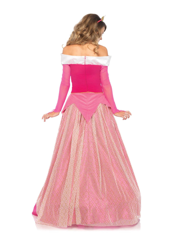 Déguisement princesse Aurore femme rose – robe et couronne