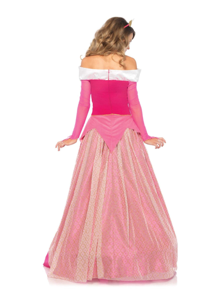 Déguisement princesse Aurore femme rose – robe et couronne