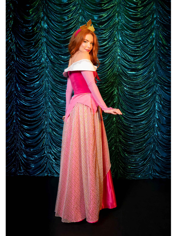 Déguisement princesse Aurore femme rose – robe et couronne