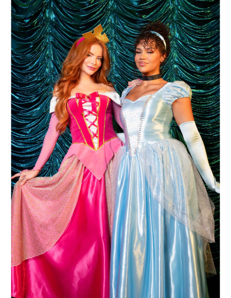 Déguisement princesse Aurore femme rose – robe et couronne