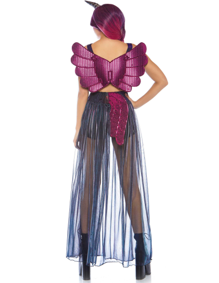 Déguisement licorne galaxie femme violet – 4 pièce