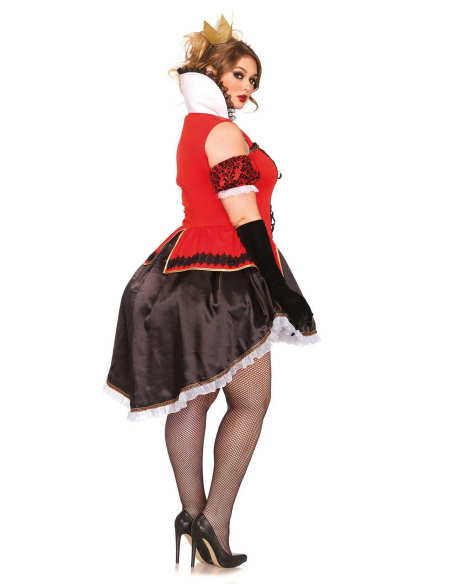Déguisement Reine de Cœur femme grande taille rouge et noir
