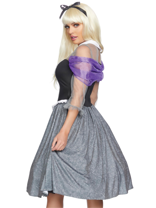 Déguisement princesse des contes femme noir et gris