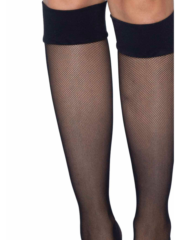 Chaussettes noires en résille montantes femme