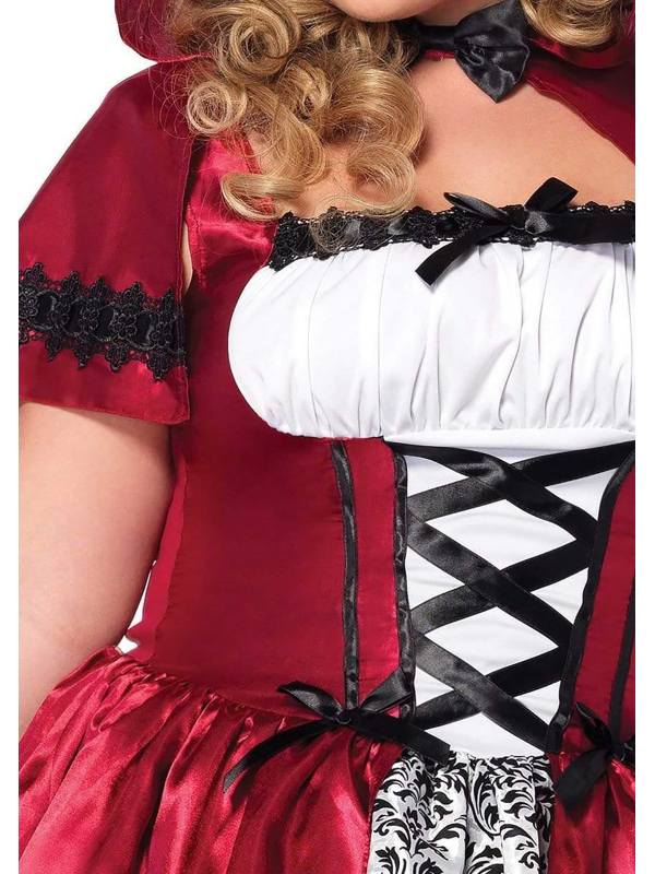 Robe Chaperon rouge gothique femme à corsage lacé