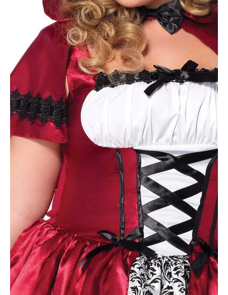 Robe Chaperon rouge gothique femme à corsage lacé