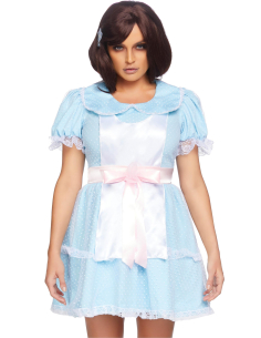 Déguisement jumelle effrayante femme – robe poupée bleue