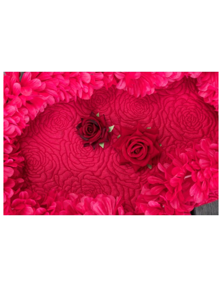 Roses rouges à pétales superposés effet velours