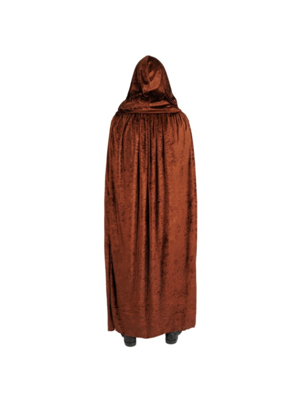 Cape à capuche en velours marron