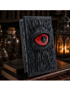Livre décoratif gothique en résine à grand œil rouge 2