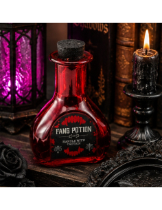 Flacon Fang Potion rouge en verre en forme de cœur