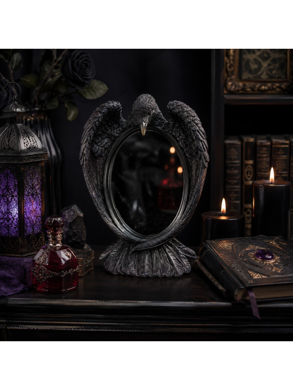Détail du cadre corbeau en résine noire
