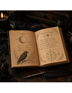 Carnet de notes corbeau gothique noir à couverture en relief 2