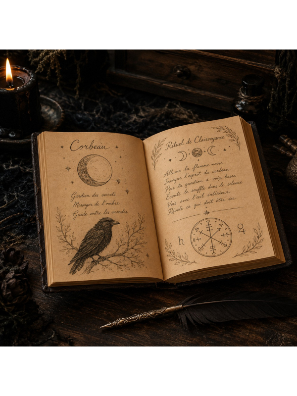 Carnet de notes corbeau gothique noir