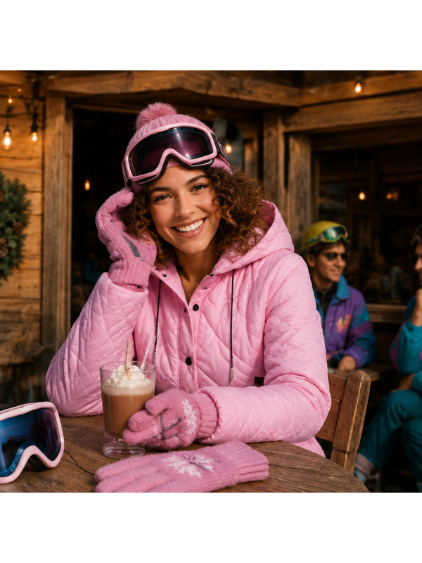 Combinaison rose Nathalie Morin – Les Bronzés font du ski
