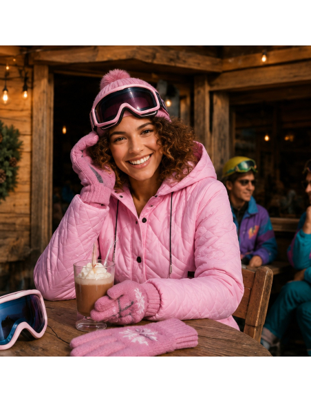 Combinaison rose Nathalie Morin – Les Bronzés font du ski