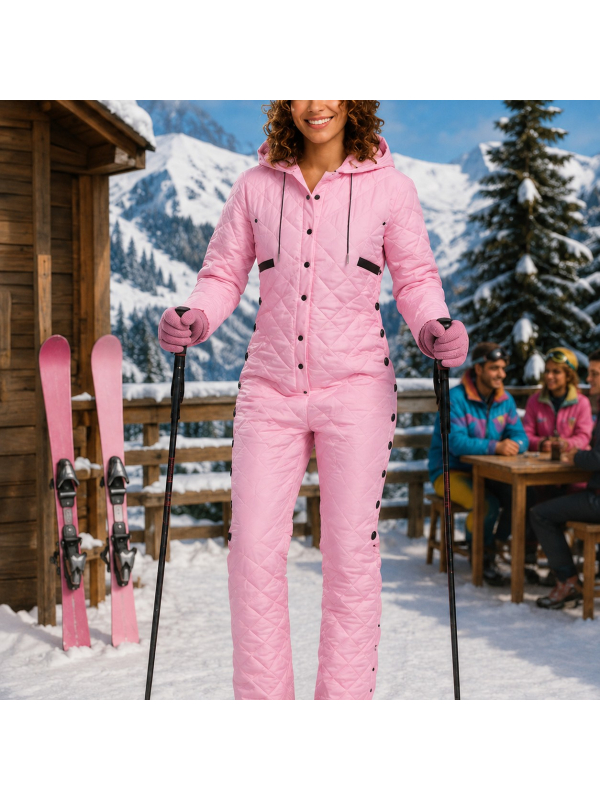 Combinaison rose Nathalie Morin – Les Bronzés font du ski