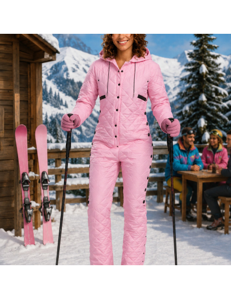 Combinaison rose Nathalie Morin – Les Bronzés font du ski