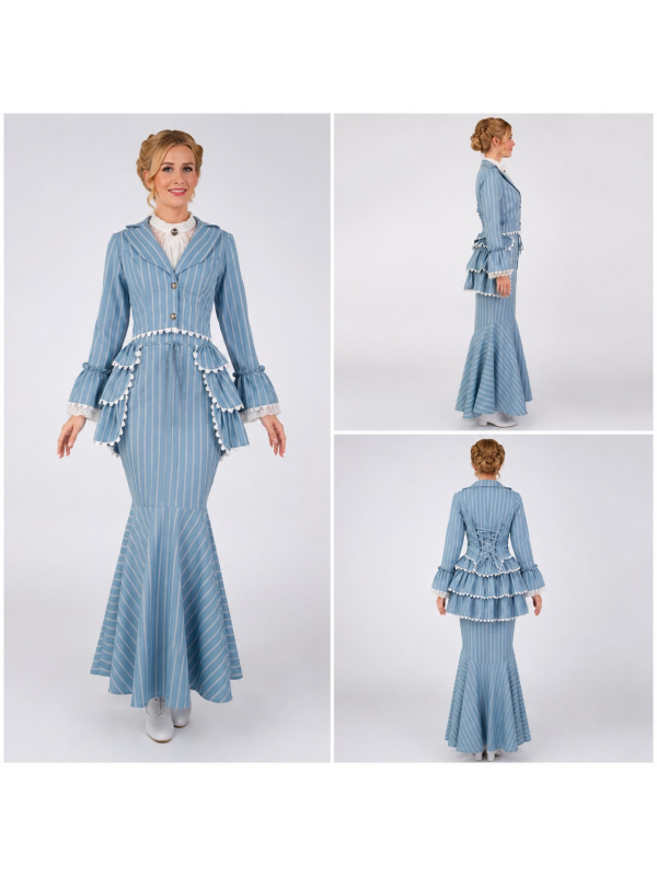Déguisement Belle Époque femme bleu ciel – costume élégant