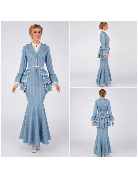 Déguisement Belle Époque femme bleu ciel – costume élégant