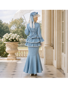 Déguisement Belle Époque femme bleu ciel – costume élégant 2
