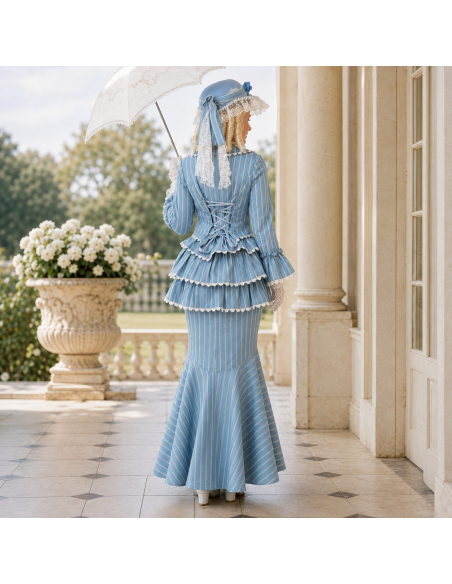 Déguisement Belle Époque femme bleu ciel – costume élégant