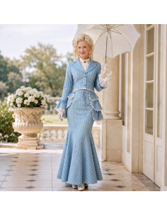 Déguisement Belle Époque femme bleu ciel – costume élégant