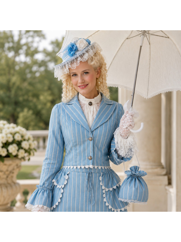 Déguisement Belle Époque femme bleu ciel – costume élégant