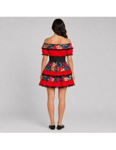 Déguisement Dia de los Muertos femme – Robe Catrina rouge 2